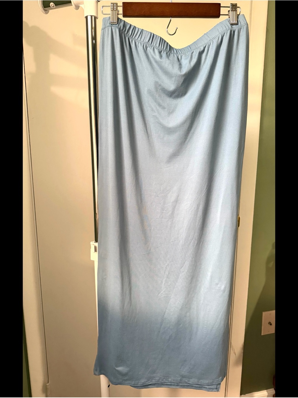 Stretchy Maxi Skirt Light Blue Size L
